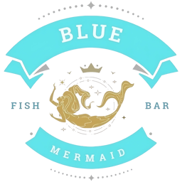 The Blue Mermaid Fish Bar logo.